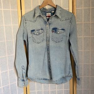 Levi’s Denim Button Down Western Shirt Large